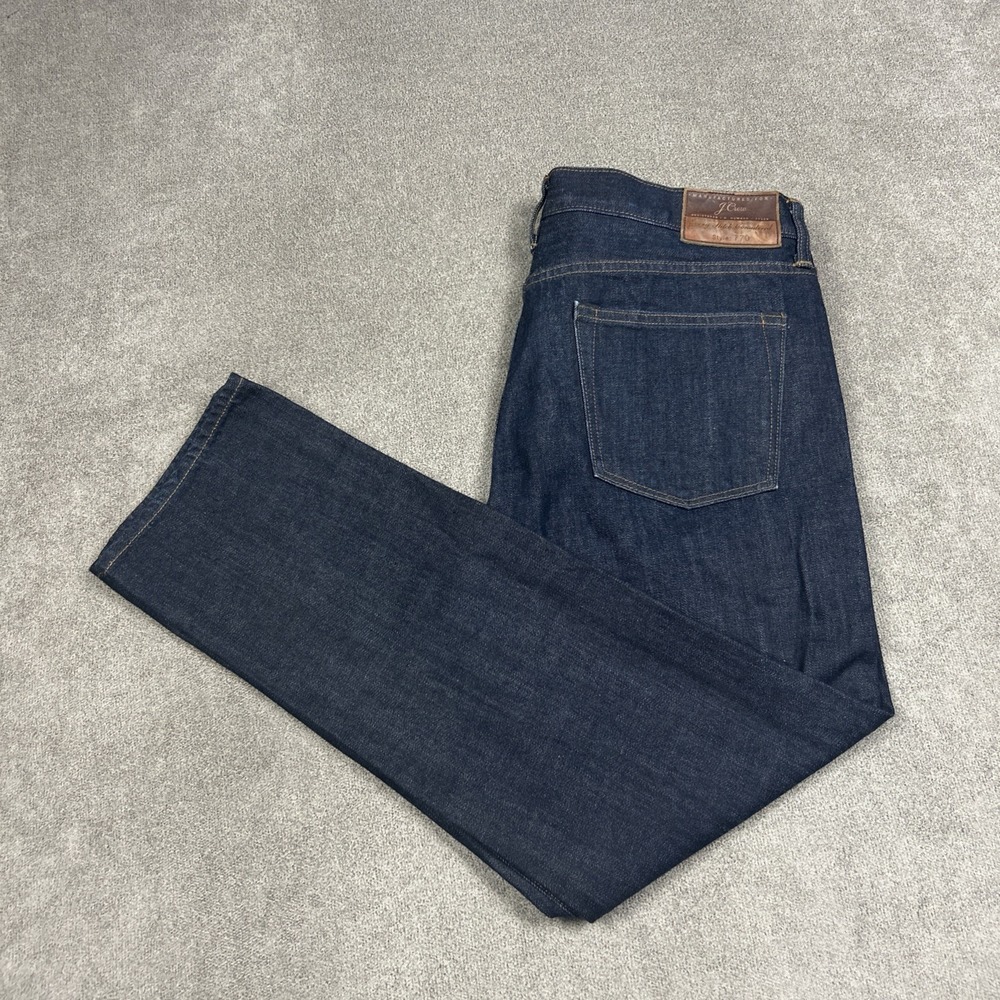 J.Crew 770 Slim Straight Fit Jeans Mens 34x30 Blue Kaihara Japanese Denim Dark